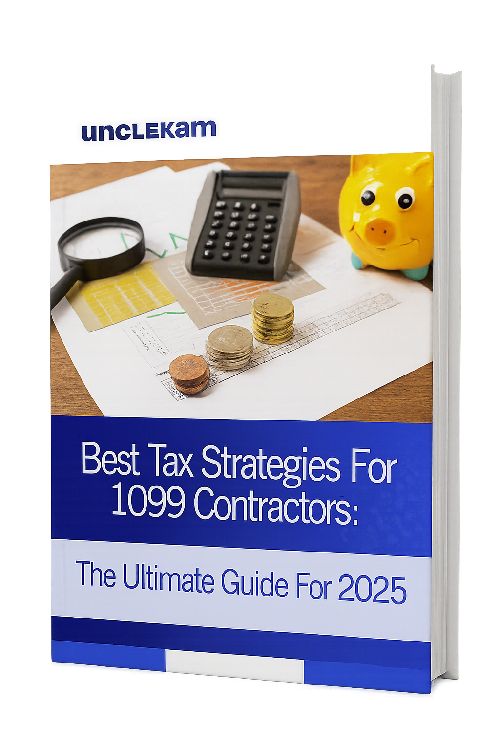 Cover of the Uncle Kam ebook: 'Best Tax Strategies For 1099 Contractors: The Ultimate Guide For 2025'.