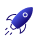 Rocket ship icon.