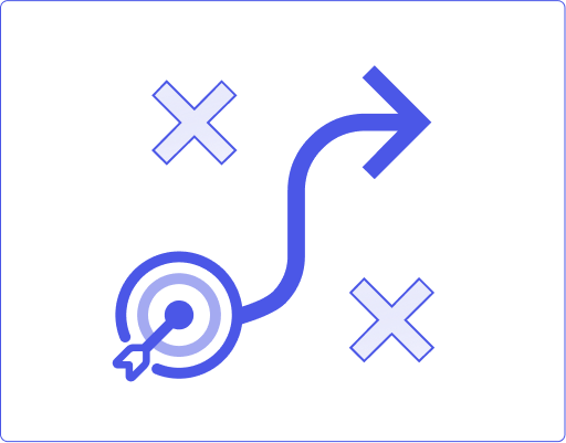 An icon of a playbook diagram showing a strategic path from a starting point to a goal, avoiding obstacles.