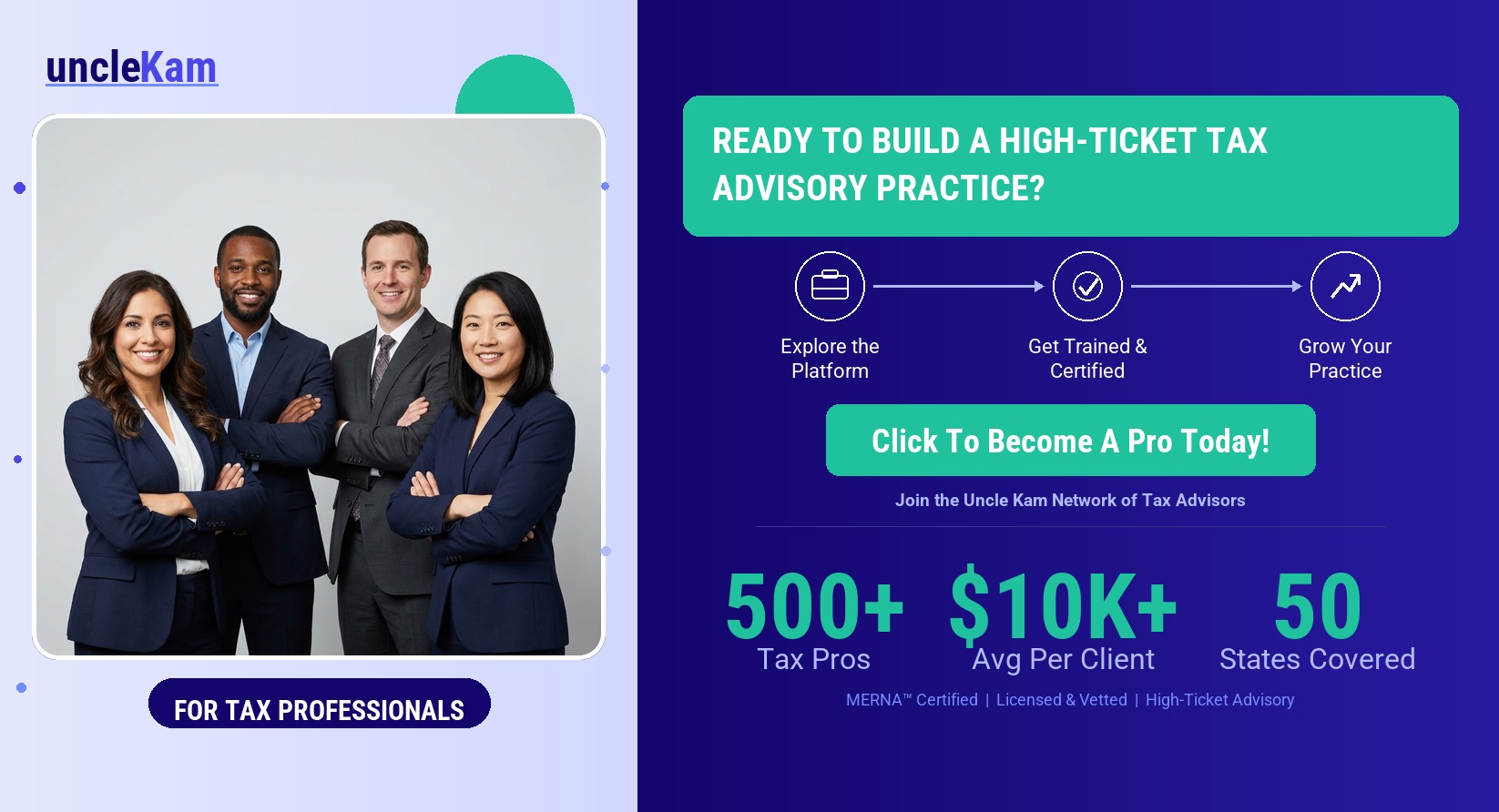 Join Uncle Kam's tax professional network – Click to learn more