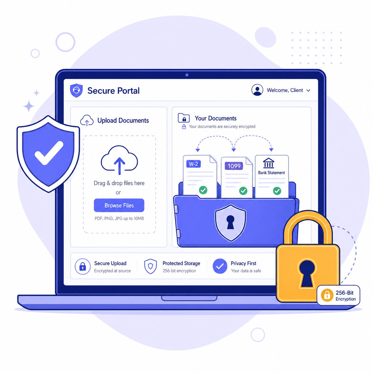 Secure document upload portal