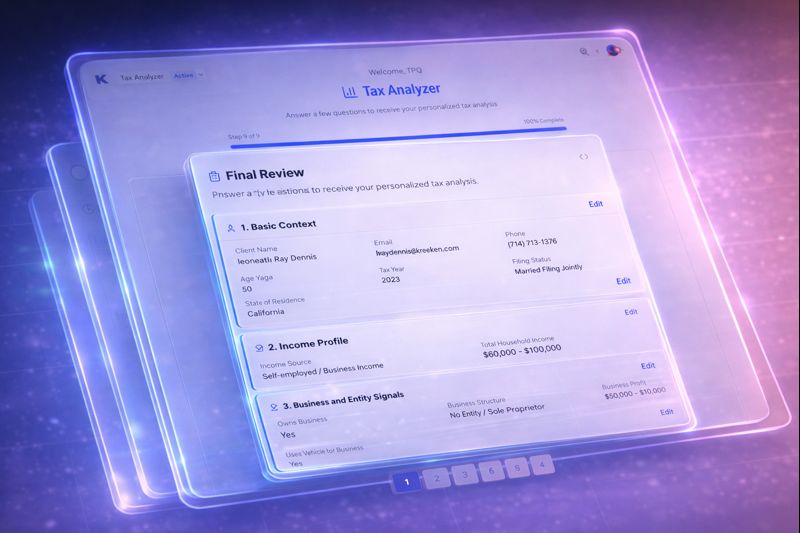 Uncle Kam Tax Analyzer Dashboard